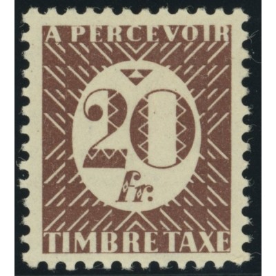 Taxe YT 37 - 20 f. brun - Neuf x cote 4,5 euro