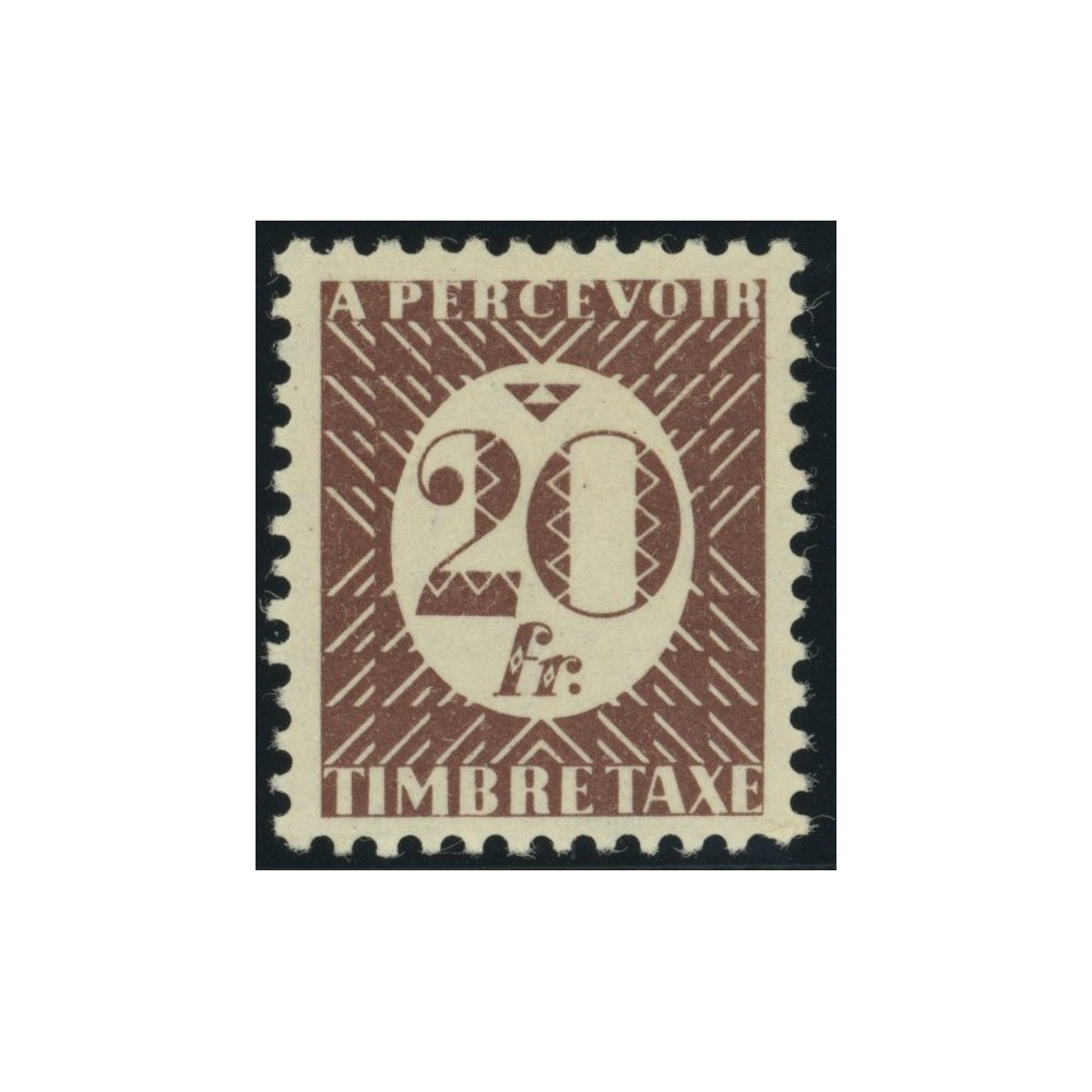 Taxe YT 37 - 20 f. brun - Neuf x cote 4,5 euro