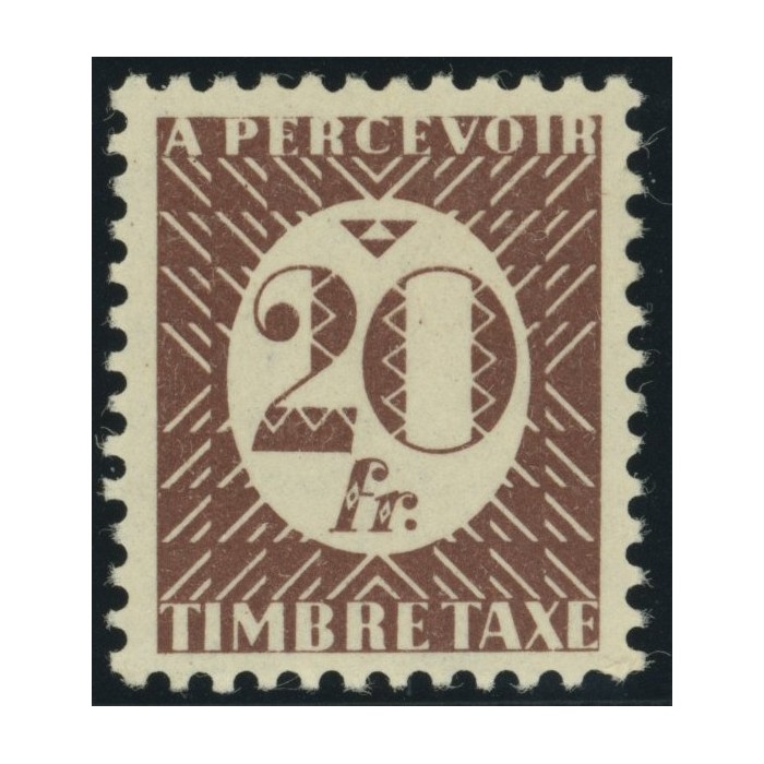 Taxe YT 37 - 20 f. brun - Neuf x cote 4,5 euro