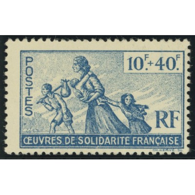 France Libre YT 7 - 10 f. + 40 f. bleu - Neuf xx cote 7,5 euro