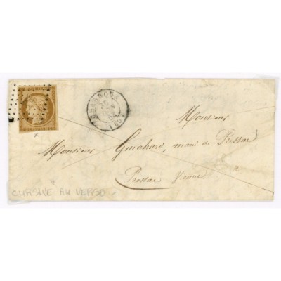 1 Oblitéré PC 757 du 1852 - Depart Charroux (80) - Cote 800 Euros