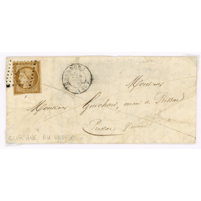 1 Oblitéré PC 757 du 1852 - Depart Charroux (80) - Cote 800 Euros