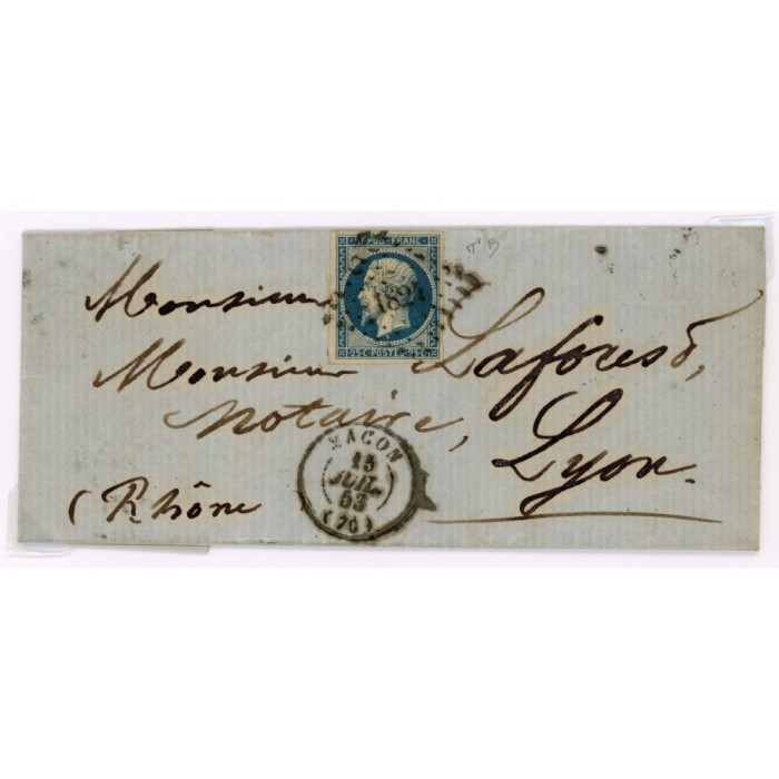 10 Oblitéré PC 1824 du 15/04/1853 - Depart Macon (71) - Cote 83 Euros