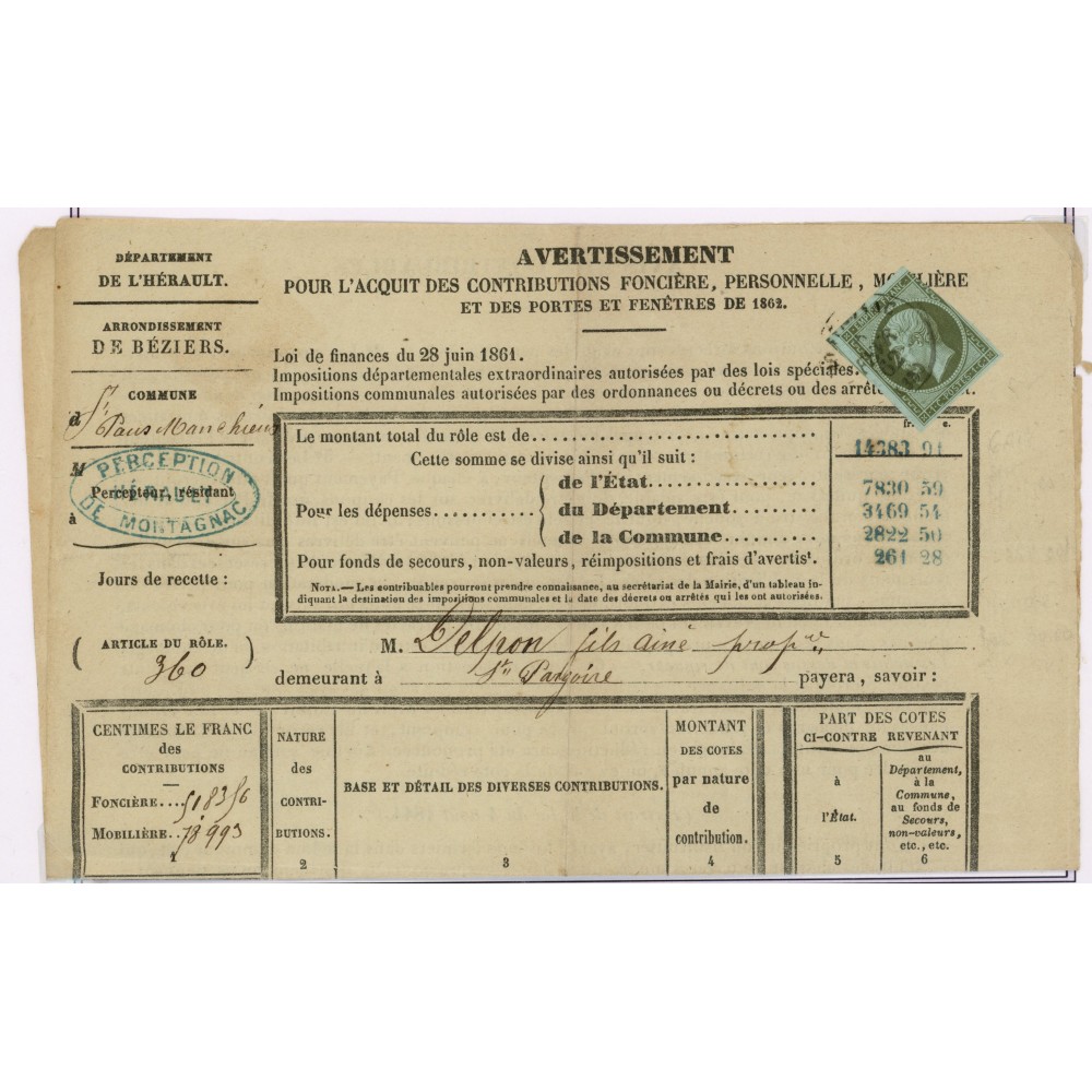 11 Oblitéré Cachet a Date - Depart  - Cote 550 Euros