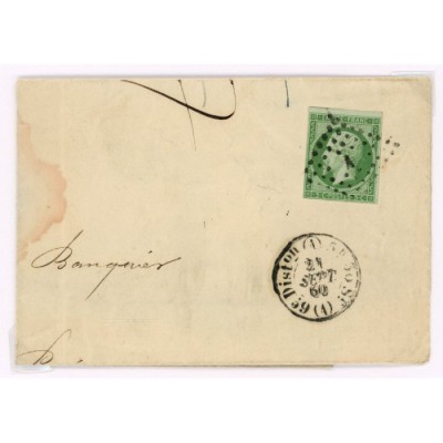 12 Oblitéré Distribution A du 21/09/1860 - Depart  - Cote 425 Euros