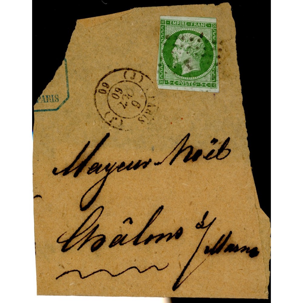 12 Oblitéré Etoile du 06/10/1860 - Depart Paris (60) - Cote 425 Euros