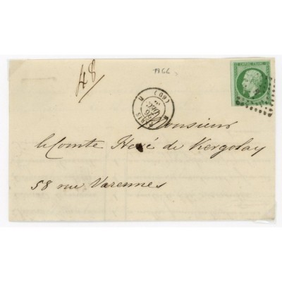 12 Oblitéré H - Depart Paris (60) - Cote 425 Euros