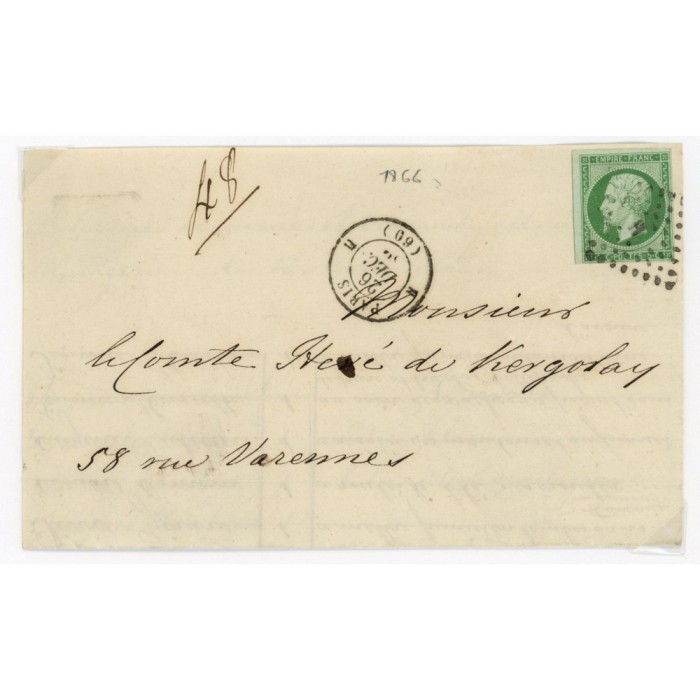 12 Oblitéré H - Depart Paris (60) - Cote 425 Euros