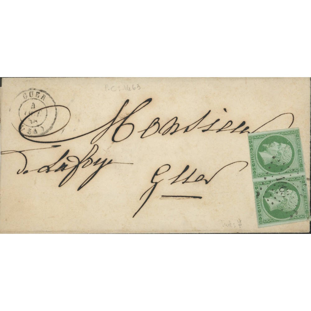 12 Oblitéré PC 1463 - Depart  - Cote 445 Euros