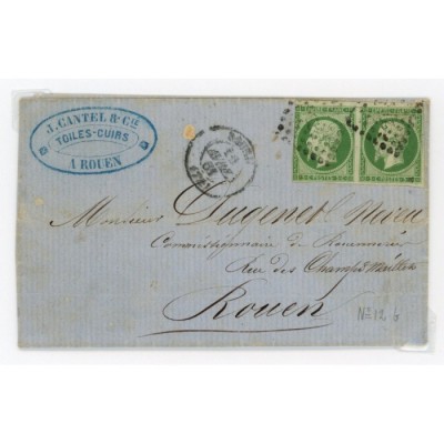 12 Oblitéré Petit Chiffre - Depart  - Paire - Cote 425 Euros