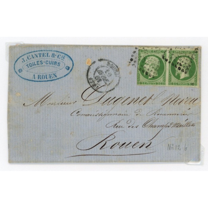 12 Oblitéré Petit Chiffre - Depart  - Paire - Cote 425 Euros