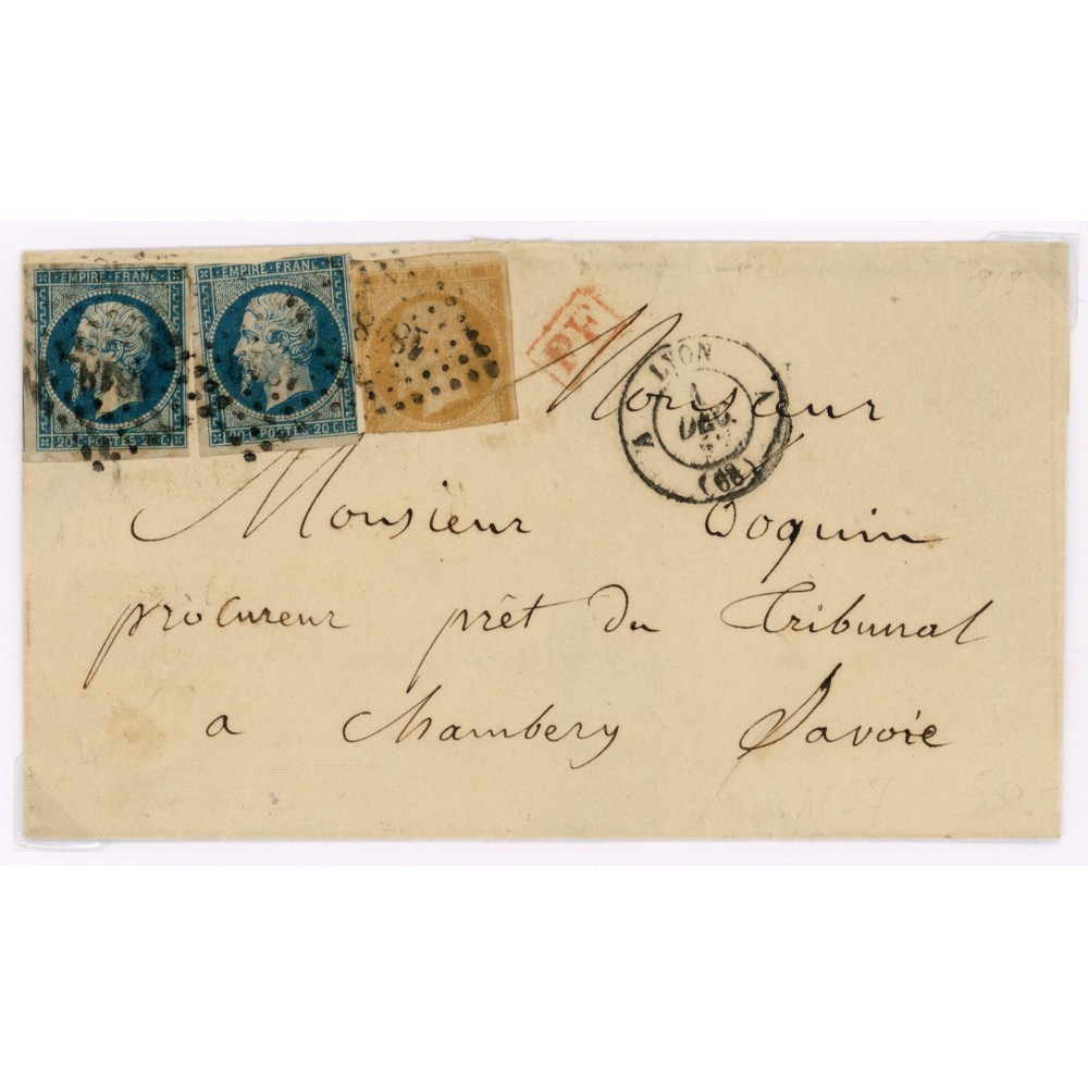 13 & 14 Oblitéré PC 1818 - Depart Lyon (68) - 3 Timbres - Cote 73 Euros