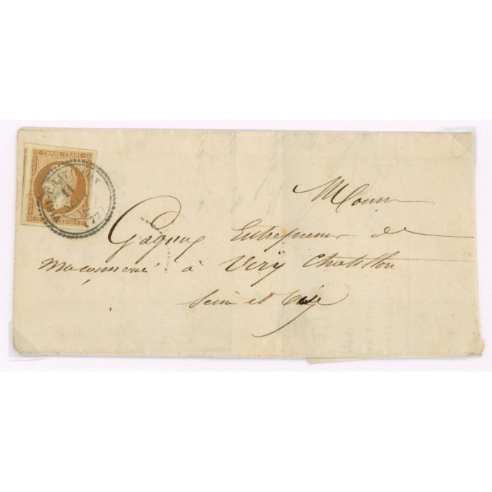 13 Oblitéré Cachet Perlé du 1862 - Depart Viry Chatillon (72) - Cote 140 Euros