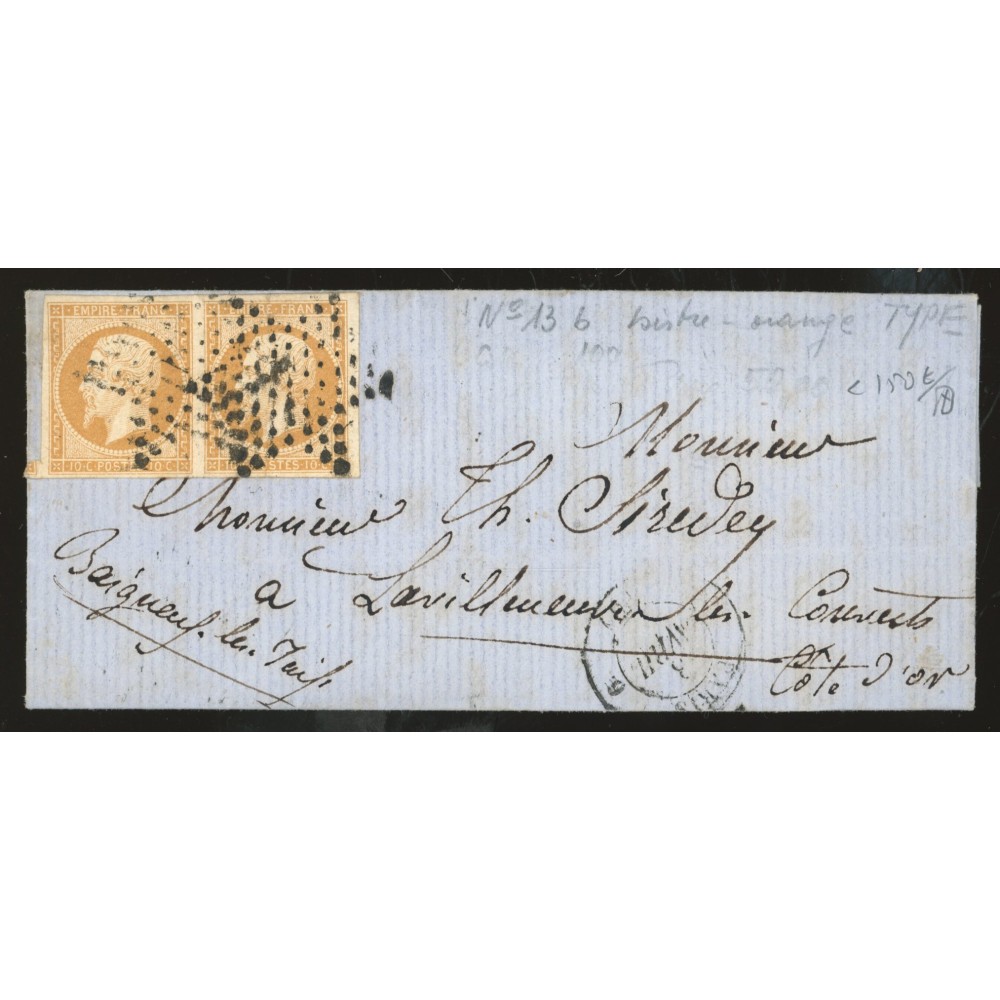 13 Oblitéré Etoile - Depart Paris (60) - Paire - Cote 50 Euros