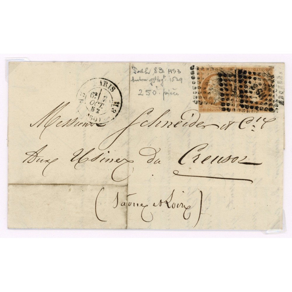 13 Oblitéré HS 3 - Depart Paris (60) - 2 Timbres - Cote 50 Euros