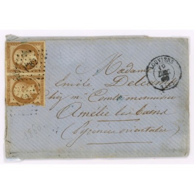 13 Oblitéré PC 1782 du 1860 - Depart Louviers (26) - Paire - Cote 53 Euros