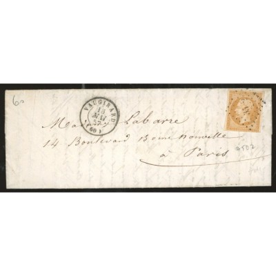 13 Oblitéré PC 3502 du 16/05/1857 - Depart Vaugirard - Cote 47 Euros