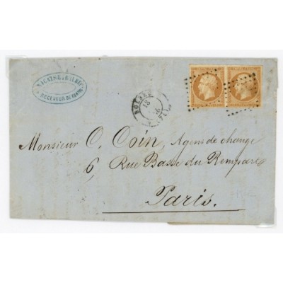 13 Oblitéré PC 427 - Depart Bolbec (74) - Paire - Cote 53 Euros