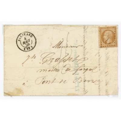 13 Oblitéré PC 50 du 04/08/1859 - Depart Allevard (37) - Cote 45 Euros