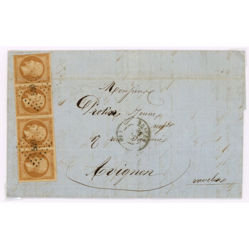 13 Oblitéré PC 540 - Depart Brives (18) - Bande de 4 - Cote 103 Euros