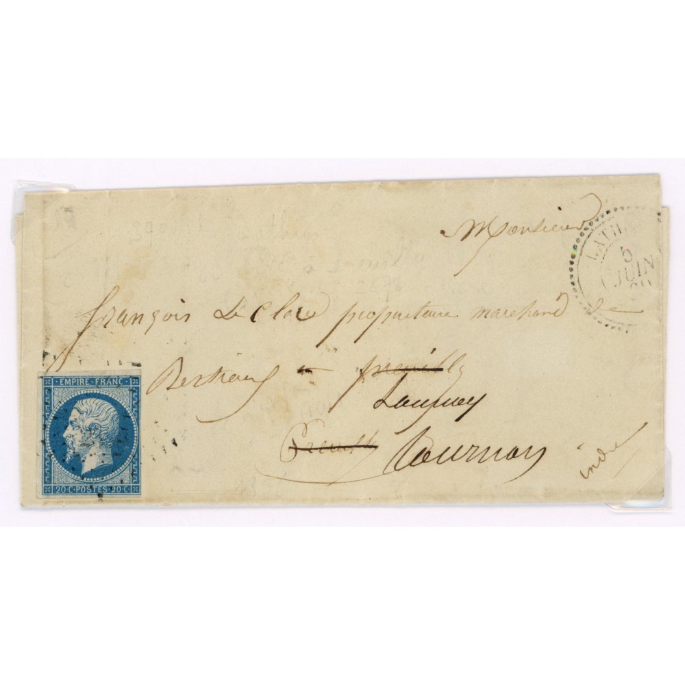 14 Oblitéré Cachet Perlé du 05/06/1860 - Depart  - Cote 140 Euros