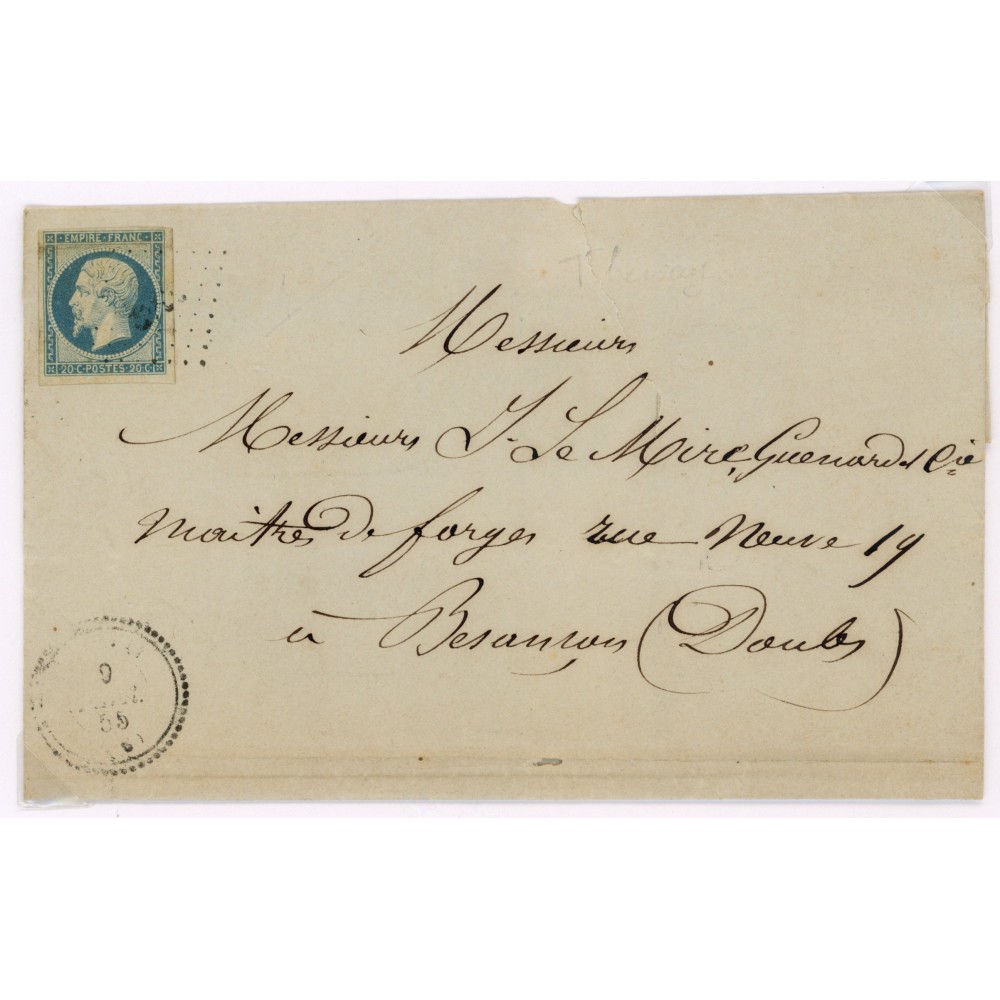 14 Oblitéré Cachet Perlé du 1855 - Depart  - Cote 140 Euros
