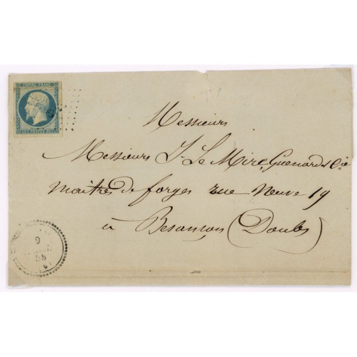 14 Oblitéré Cachet Perlé du 1855 - Depart  - Cote 140 Euros
