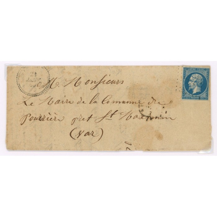 14 Oblitéré Cachet Perlé du 21/01/1860 - Depart  - Cote 140 Euros