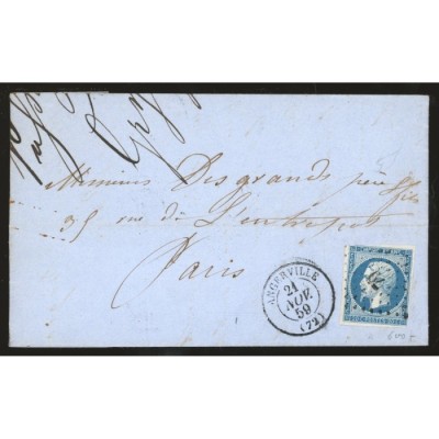 14 Oblitéré PC 79 du 21/11/1859 - Depart Angerville (72) - Cote 108 Euros