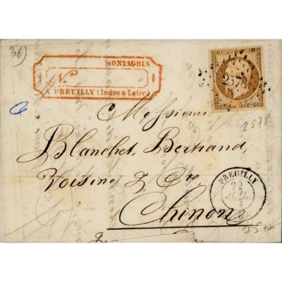 16 Oblitéré PC 2578 - Depart Preuilly - Cote 42 Euros