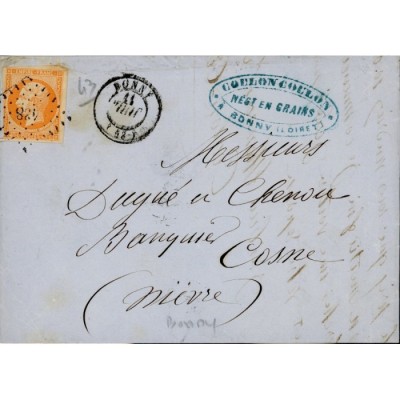 16 Oblitéré Pc 438 - Depart Bonny - Cote 45 Euros