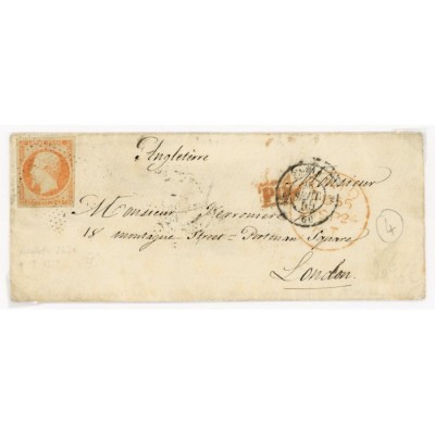16 Oblitéré Pointillés du 1855 - Depart Paris (60) -   - Cote 175 Euros