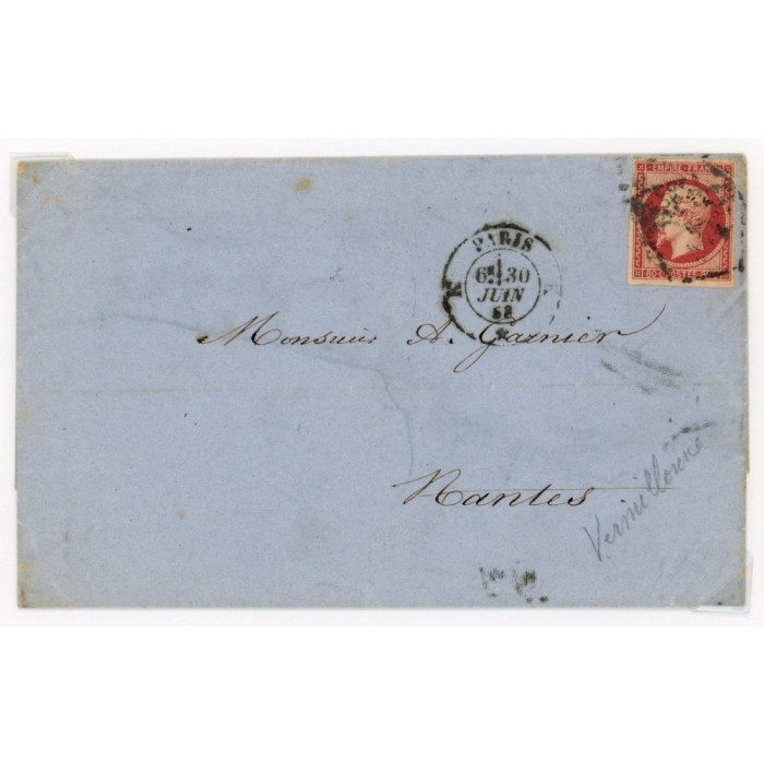17A Oblitéré  du 30/06/1858 - Depart Paris (60) - Cote 150 Euros
