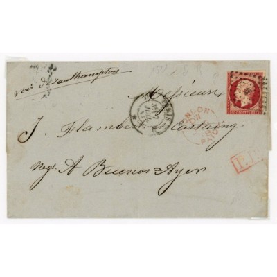 17A Oblitéré D - Depart Paris (60) -  P.P.  rouge dans un rectangle - Cote 320 Euros