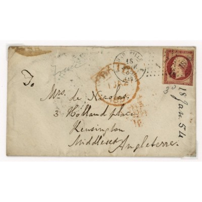 17A Oblitéré PC 1896 du 18/01/1855 - Depart Marseille (12) -   - Cote 218 Euros