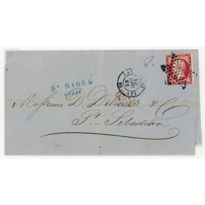17B Oblitéré Etoile du 10/12/1862 - Depart Paris (60) - Cote 150 Euros