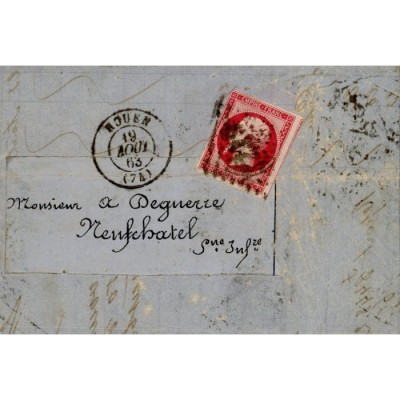 17B Oblitéré GC 3219 du 19/08/1863 - Depart Rouen (74) - Cote 153 Euros