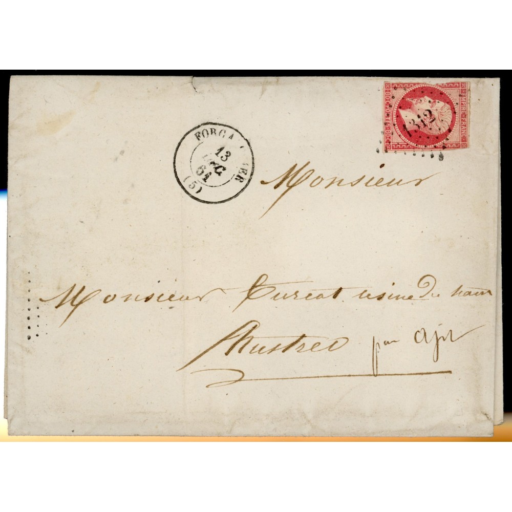 17B Oblitéré PC 1312 du 13/12/1861 - Depart Forcalquier - Cote 158 Euros