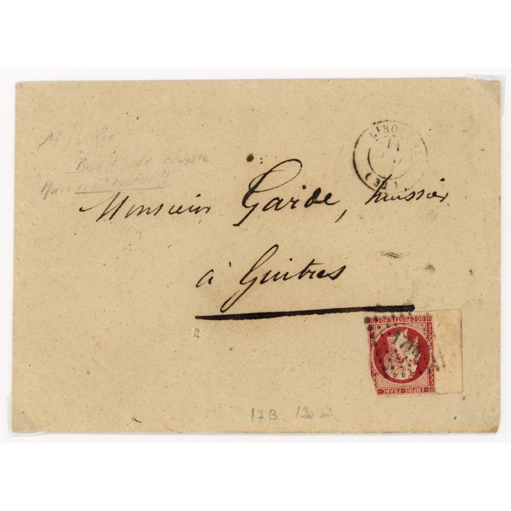 17B Oblitéré PC 1714 - Depart Libourne (32) - Bord de Feuille - Cote 183 Euros