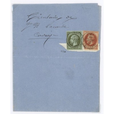 19 & 26 Oblitéré Cachet a Date du 12/07/1868 - Depart  - Signé Calves - Cote 200 Euros