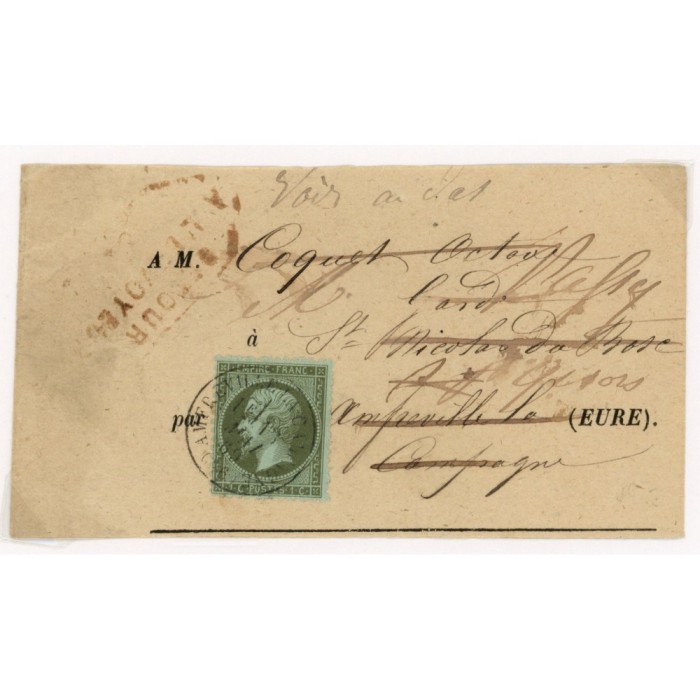 19 Oblitéré Cachet a Date du 15/05/1869 - Depart Amfreville la Campagne (26) - Cote 200 Euros