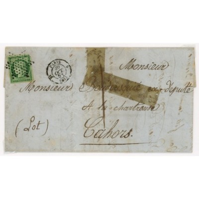 2 Oblitéré Etoile du 30/10/1857 - Depart Paris (60) - Cote 1850 Euros
