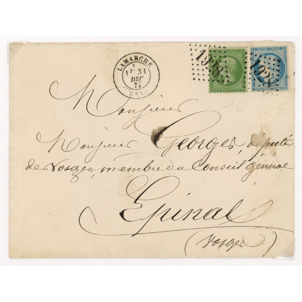 20 & 37 Oblitéré GC 1928 - Depart Lamarche (82) - Cote 105 Euros