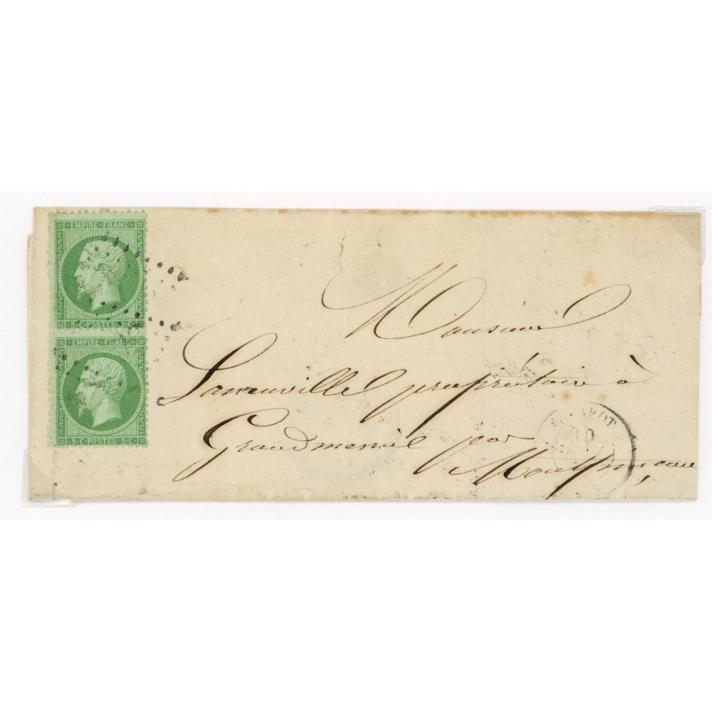 20 Oblitéré  - Depart  - Paire verticale - Cote 180 Euros