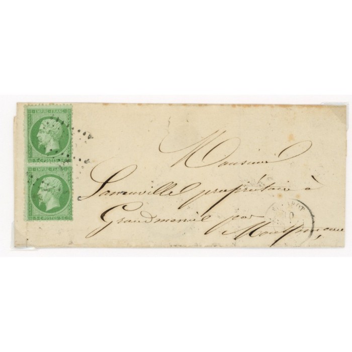 20 Oblitéré  - Depart  - Paire verticale - Cote 180 Euros