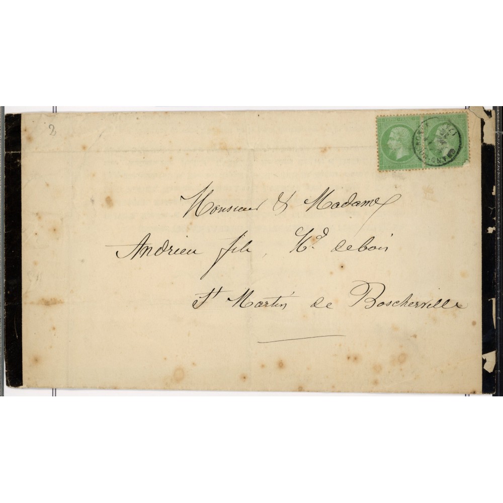 20 Oblitéré Cachet a Date - Depart Grand Couronne (74) - Paire - Cote 180 Euros