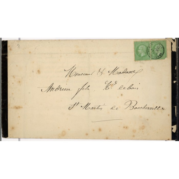 20 Oblitéré Cachet a Date - Depart Grand Couronne (74) - Paire - Cote 180 Euros