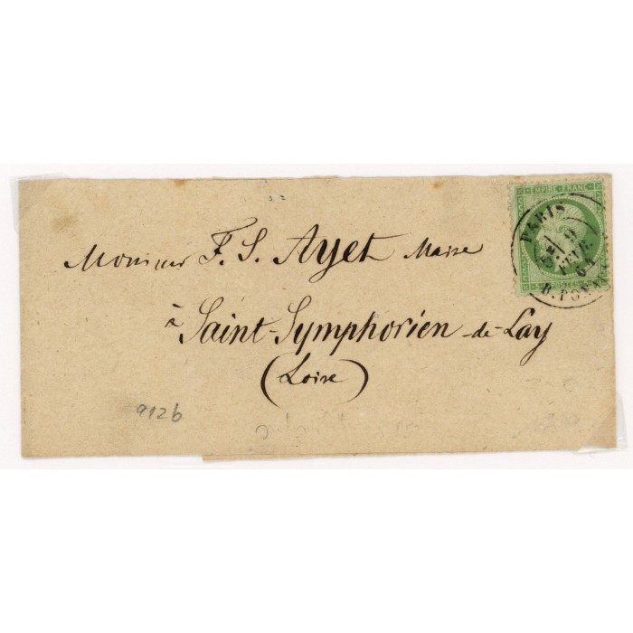 20 Oblitéré Cachet a Date du 09/02/1864 - Depart Paris (60) - Cote 75 Euros