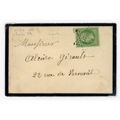 20 Oblitéré Etoile 35 - Depart Paris (60) - Cote 75 Euros