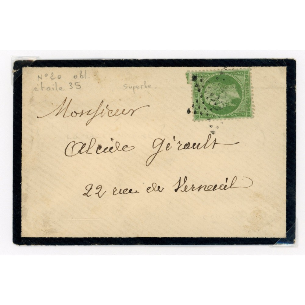 20 Oblitéré Etoile 35 - Depart Paris (60) - Cote 75 Euros